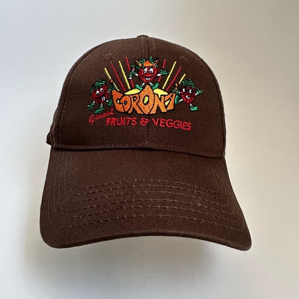 Corona Finest Fruits and Veggies Baseball Hat Strap Back OTTO 100% Cotton Brown - Picture 1 of 10